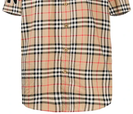 バーバリー ブラウン チェック ロゴ ショートスリーブ シャツ 80245311 Details for バーバリー ブラウン チェック ロゴ ショートスリーブ シャツ 80245311