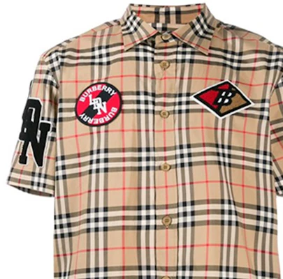 バーバリー ブラウン チェック ロゴ ショートスリーブ シャツ 80245311 Sizing バーバリー ブラウン チェック ロゴ ショートスリーブ シャツ 80245311