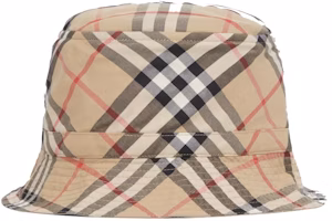 Burberry Bucket Children's Hat Vintage Check Cotton Archive Beige Burberry Bucket Children's Hat Vintage Check Cotton Archive Beige