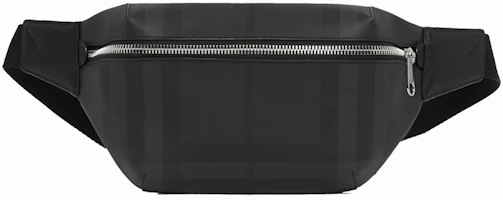 Burberry Bum Bag London Check Medium Dark Charcoal Burberry Bum Bag London Check Medium Dark Charcoal