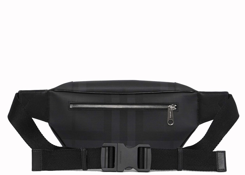 Order 博柏利伦敦格纹中号深炭灰腰包