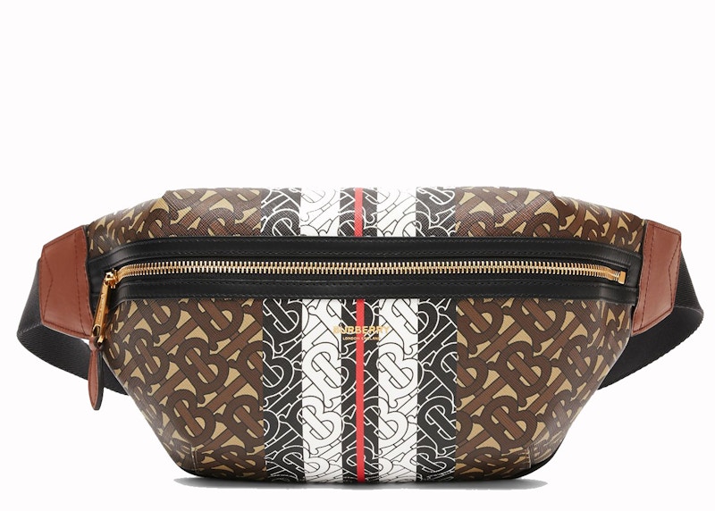 Burberry Bum Bag Monogram Stripe Medium Brown