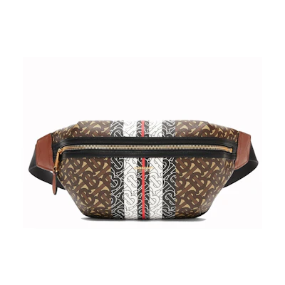 Burberry Bum Bag Monogram Stripe Medium Brown