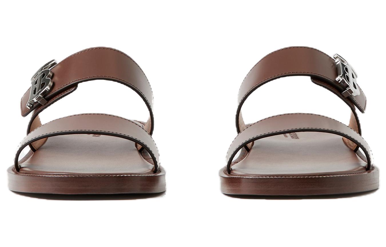 Lookbook Sandal Datar Logo Burberry Kulit Sapi 'Coklat' 80707841