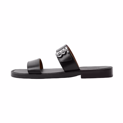 Burberry Calfskin Logo Flat Slide 'Black Fashion'