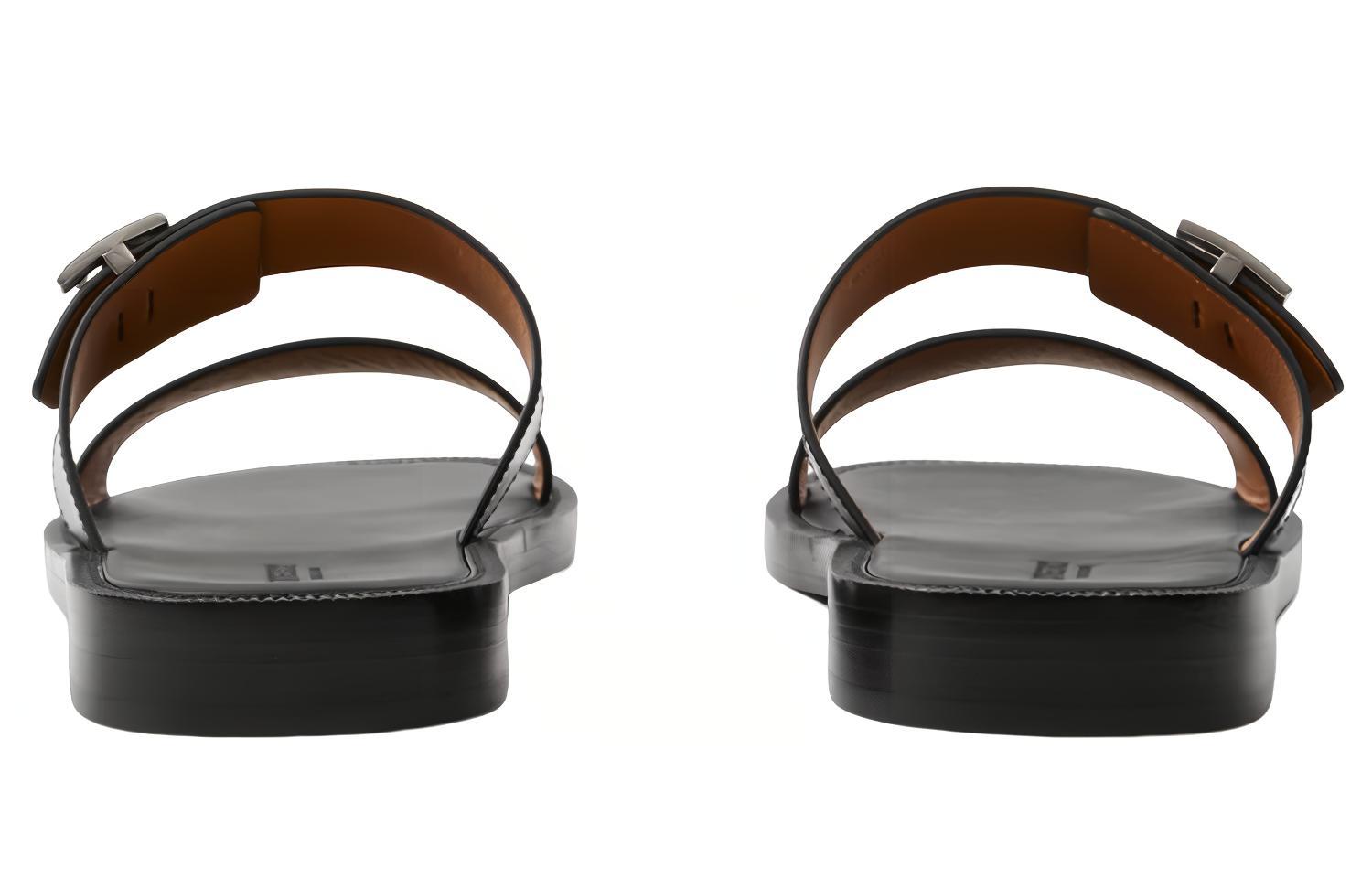 Burberry Calfskin Logo Flat Slide 'Black Fashion' 圖 5