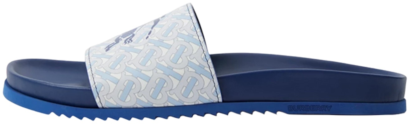 Burberry Calfskin Slides 'Light Blue Equestrian Knight' 80719881 Buy Burberry Calfskin Slides 'Light Blue Equestrian Knight' 80719881
