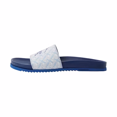 Burberry Calfskin Slides 'Light Blue Equestrian Knight'