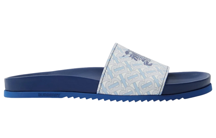 Order Burberry Calfskin Slides 'Light Blue Equestrian Knight' 80719881