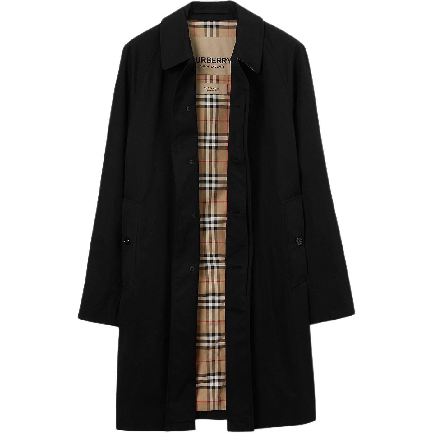 Burberry Camden Fit  Black Mid-Length Trench Coat. 80793941