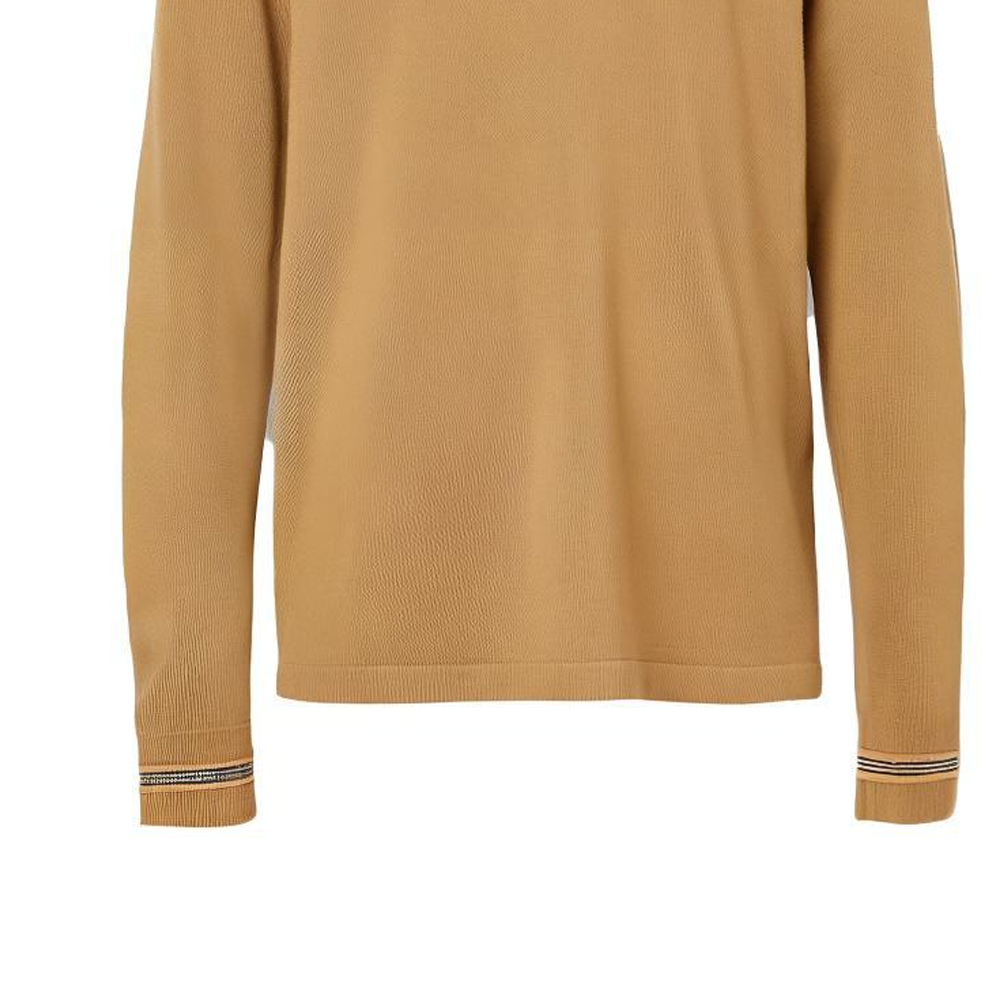 Sizing 博柏利骆驼色条纹细节长袖POLO衫 80330921