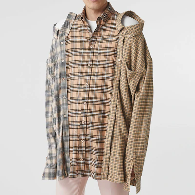 Burberry Baju Lengan Panjang Corak Patchwork Kotak Warna Camel 45650291 Lookbook Burberry Baju Lengan Panjang Corak Patchwork Kotak Warna Camel 45650291