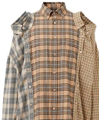 Burberry Baju Lengan Panjang Corak Patchwork Kotak Warna Camel 45650291 Details for Burberry Baju Lengan Panjang Corak Patchwork Kotak Warna Camel 45650291