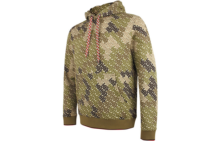 Burberry Camo Logo Print Hoodie Military Green 80143541 圖 3
