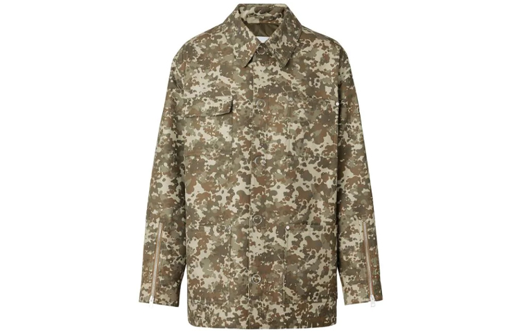 Burberry Camo Print Single-Breasted Long Sleeve Coat Men’s Green Camo 80167871 圖 2