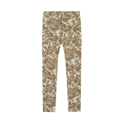 Burberry Camouflage Zip Closure Casual Pants Light Green 80167951