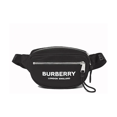 Burberry Cannon Bum Bag Logo Print ECONYL Small Black