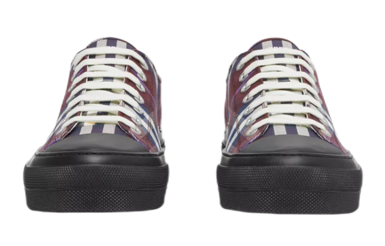 Shop Burberry Kanvas Check 'Brown Fashion' Sneakers 80556441