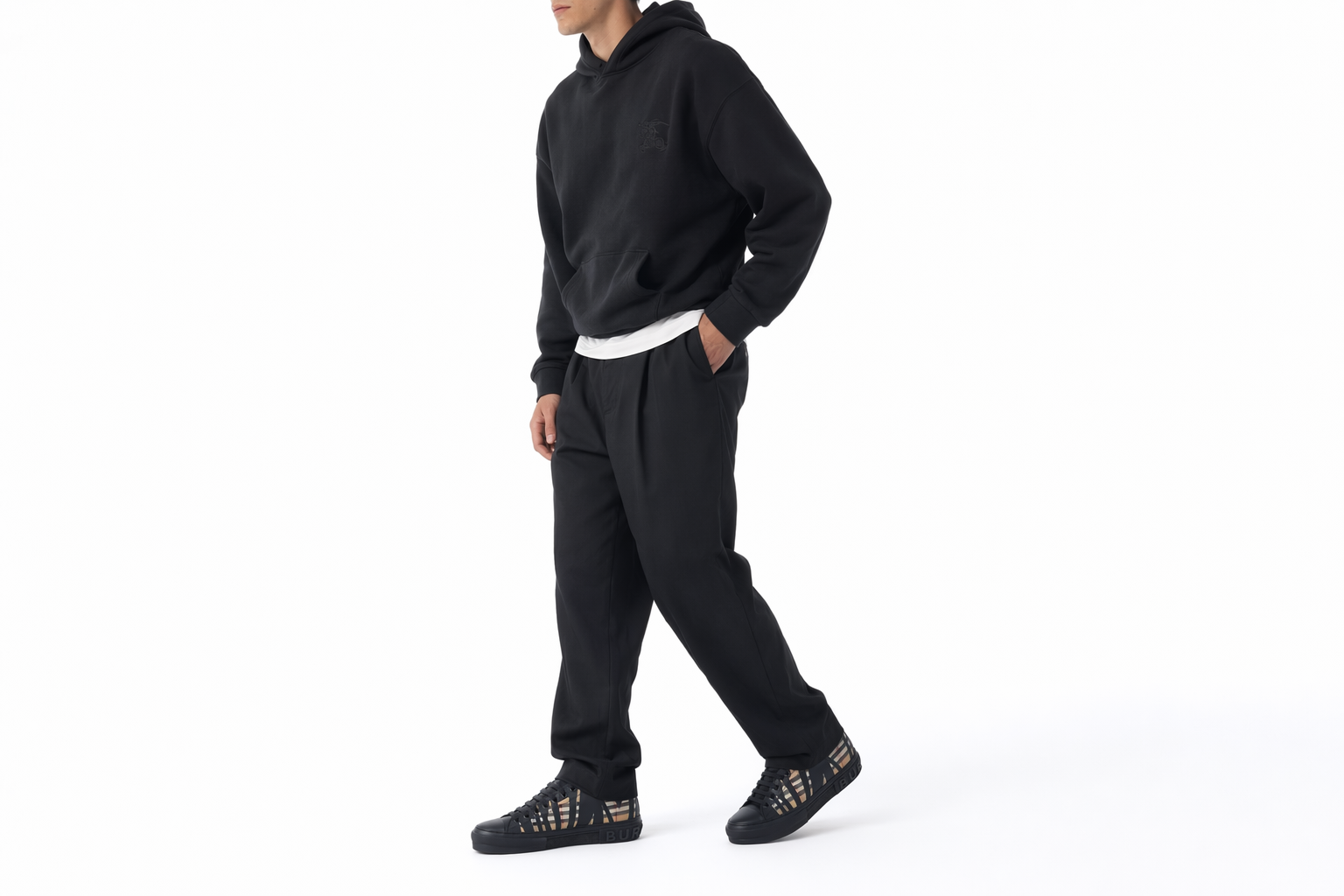Order Burberry博柏利 棉布 格紋平底 時尚板鞋 男款 米色