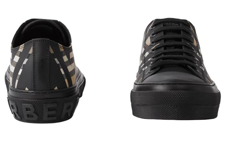 Shop 博柏利低帮帆布格纹 '米色' 80708311