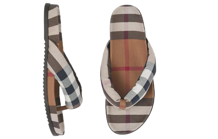Burberry Canvas Check Slides 'Brown Fashion' 圖 4