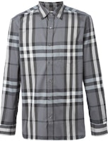 Burberry Carbon Grey Checkered Pocket Long Sleeve Shirt Spring/Summer 39835371 Burberry Carbon Grey Checkered Pocket Long Sleeve Shirt Spring/Summer 39835371