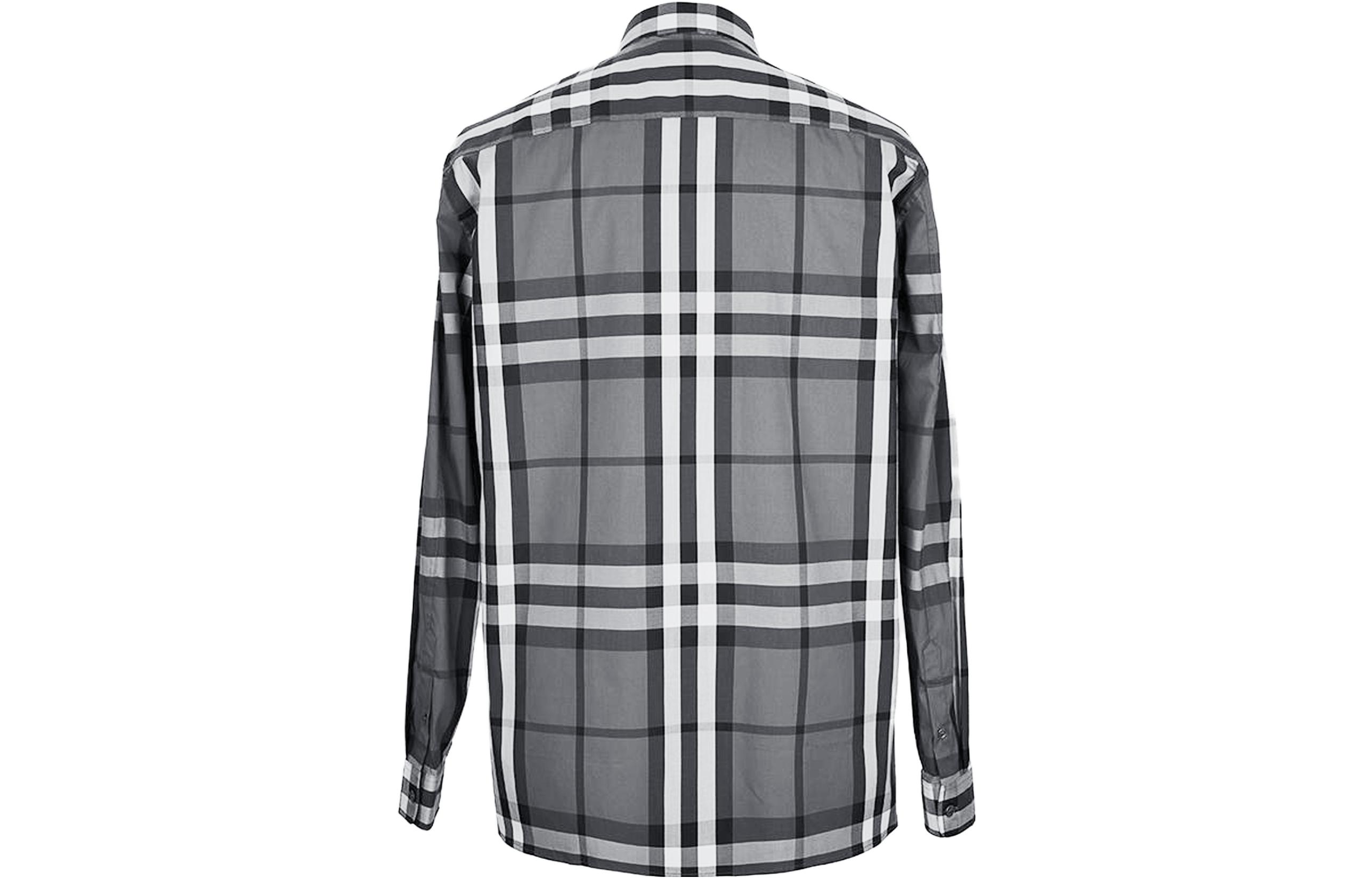 Lookbook Baju Lengan Panjang Burberry Carbon Grey Checkered Musim Bunga/Panas. 39835371