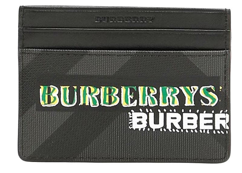 Buy Burberry Card Holder Graffiti Logo (4 Card Slot) Black/Green