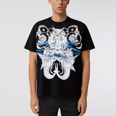 Burberry Cartoon Print Short Sleeve T-Shirt Black for Men 80406791 Shop Burberry Cartoon Print Short Sleeve T-Shirt Black for Men 80406791