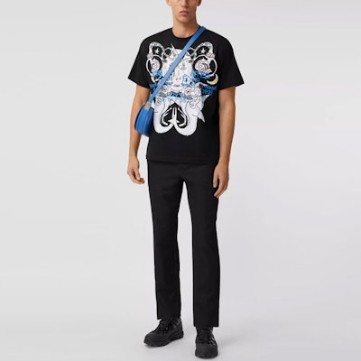 Burberry Cartoon Print Short Sleeve T-Shirt Black for Men 80406791 Details for Burberry Cartoon Print Short Sleeve T-Shirt Black for Men 80406791