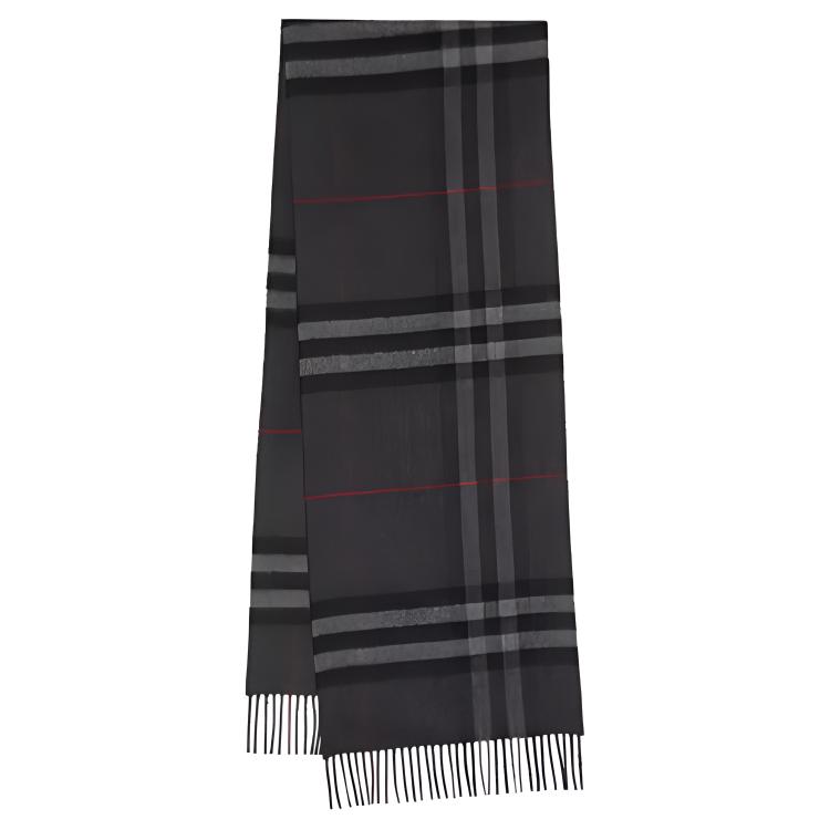 Burberry Cashmere Charcoal Grey Unisex Scarf 80155381
