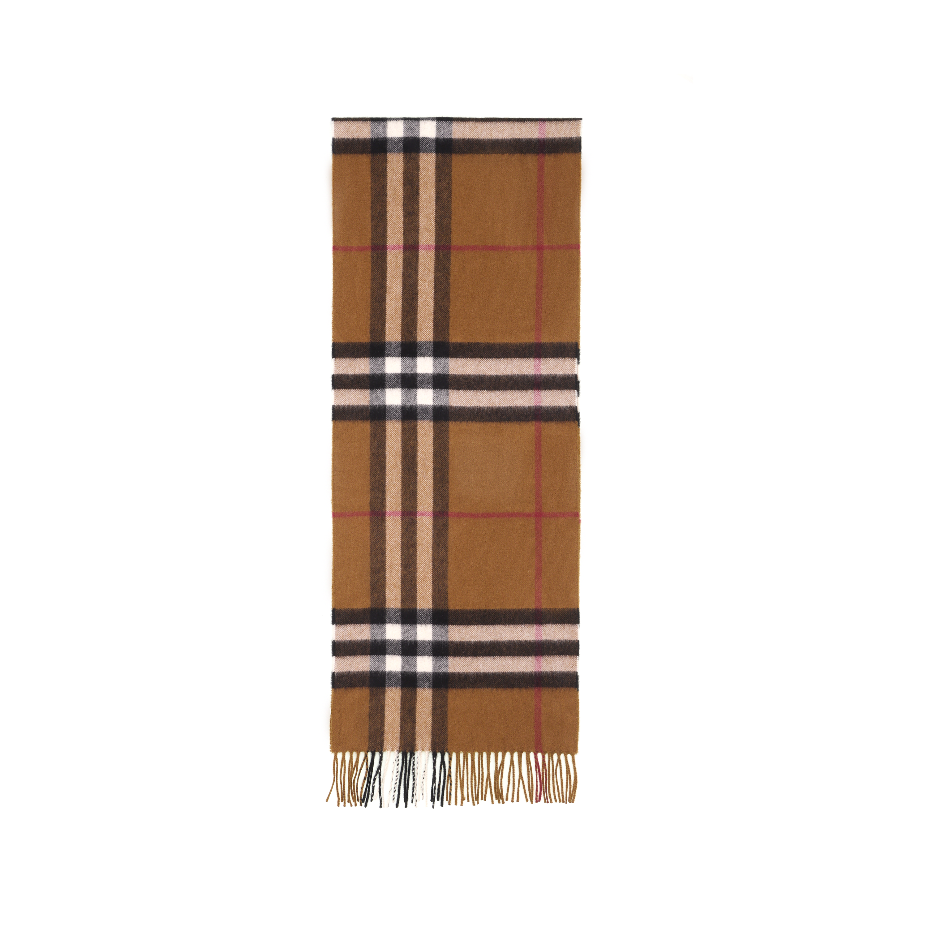 Burberry Cashmere Check Scarf with Tassels Unisex - Birch Brown 80371471 圖 2