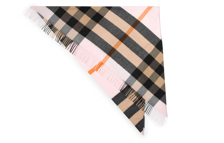 Burberry Cashmere Check Triangular Scarf Shawl 80071261