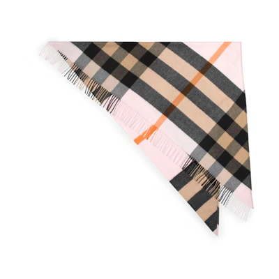 Burberry Cashmere Check Triangular Scarf Shawl 80071261
