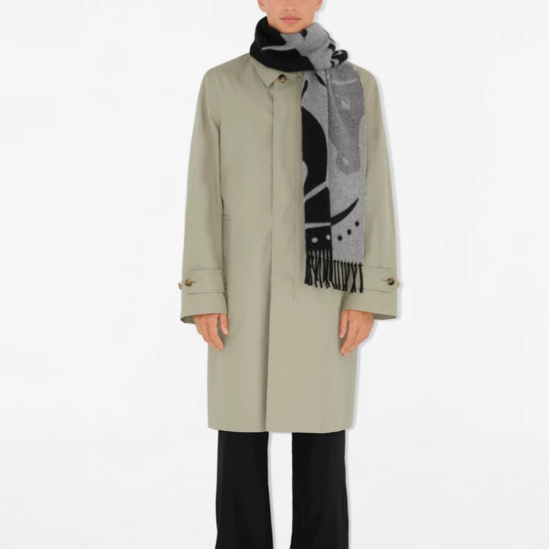 Burberry Cashmere Logo Detail Scarf Unisex Black 80997401 圖 8