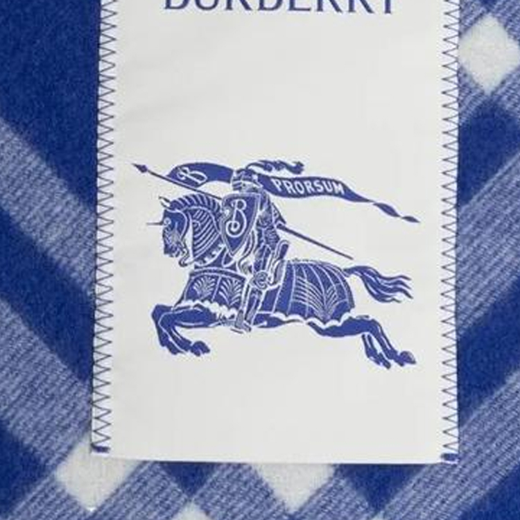 Burberry Cashmere Logo Scarf Unisex Couple Style - Blue 8099710B7320 圖 4
