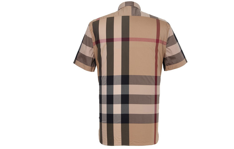 Burberry Casual Check Short Sleeve Shirt in Camel Color 40458371 圖 3