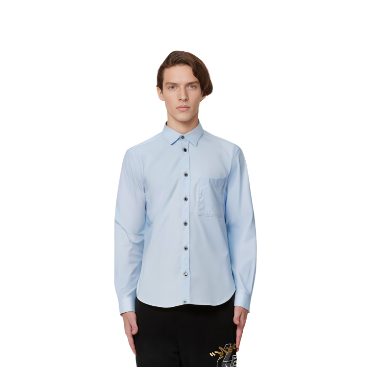 Shop Camisa Casual de Algodón Burberry Azul Claro. 80288781