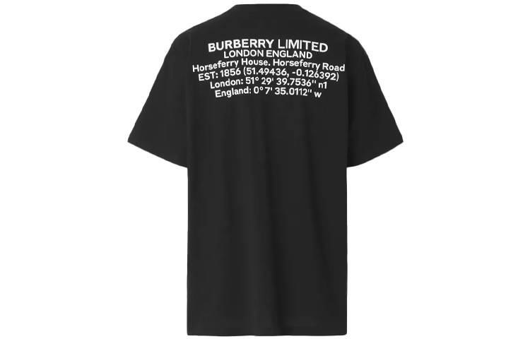 Burberry Casual Crewneck Letter Short Sleeve T-Shirt Black. 80455441 圖 3