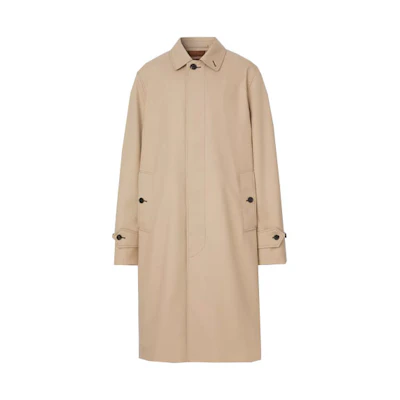 Burberry Casual Long Sleeve Coat in Light Taupe Solid Color with Single Button 80490651