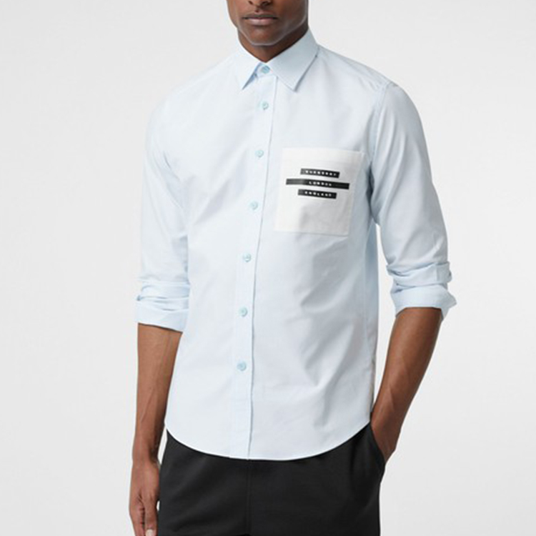Lookbook Burberry Casual Pocket Shirt Light Blue 80217921