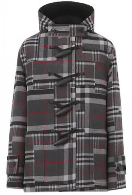 Burberry 深灰色格紋羊毛混紡連帽粗呢外套休閒夾克. 80450071 Buy Burberry 深灰色格紋羊毛混紡連帽粗呢外套休閒夾克. 80450071