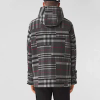 Details for Burberry 深灰色格紋羊毛混紡連帽粗呢外套休閒夾克. 80450071