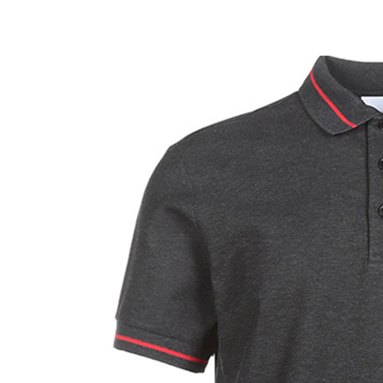 Sizing Burberry Baju Polo Kelabu Arang Patch Logo dengan Trim Berjalur. 80336861