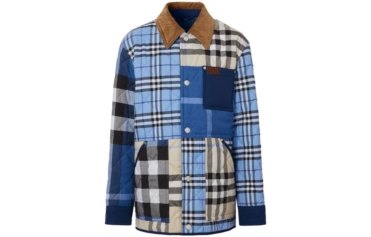 Burberry Check-Print Single-Breasted Cotton Jacket Multicolor 80385681