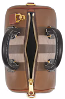 Lookbook Burberry Check and Leather Bowling Bag Mini Dark Birch Brown