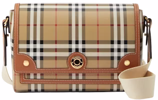 Burberry Check And Leather Note Bag Briar Brown Burberry Check And Leather Note Bag Briar Brown