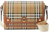 Buy Burberry Check And Leather Note Bag Briar Brown