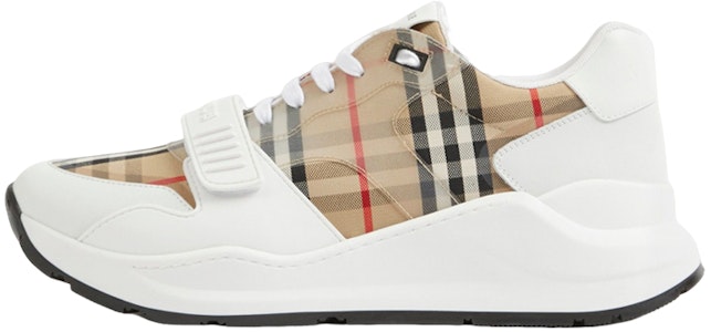 博柏利白色透明格纹皮革运动鞋 80708381 Buy 博柏利白色透明格纹皮革运动鞋 80708381