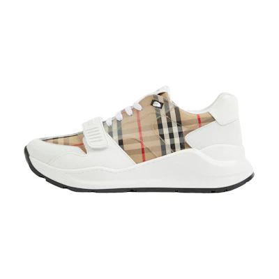 Burberry Check and Leather Sneaker White Clear Check